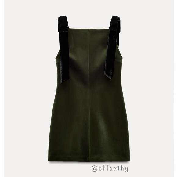 Zara VELVET BOWS DRESS - Picture 2 of 6
